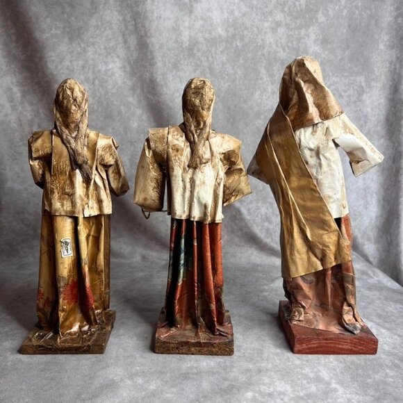 Handcrafted Paper Mache Mexican Folk Art Figurines Set Of 6 Made In Mexico READ - Picture 13 of 16